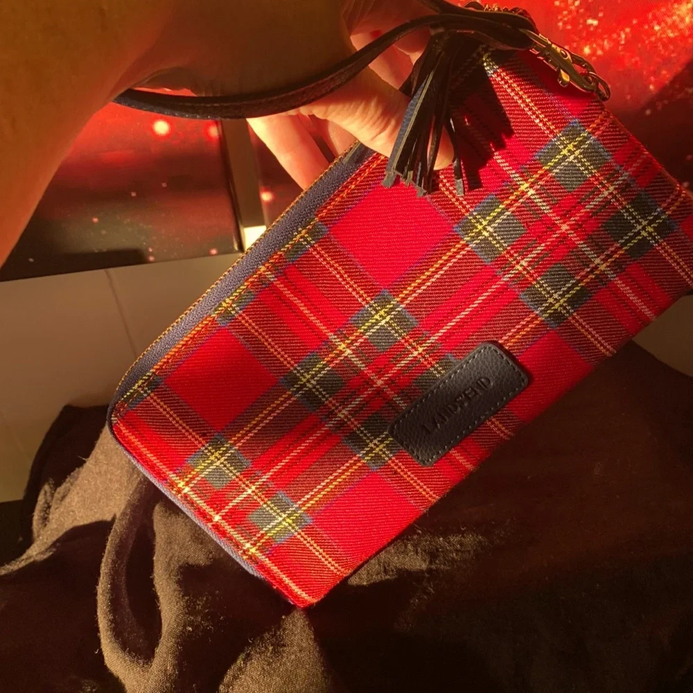 Lands’ End Plaid Wristlet